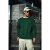 Erkek Bisiklet Yaka 3 İplik Pamuklu Basic SweatShirt - Haki
