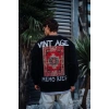 Erkek Bisiklet Yaka 3 İplik Pamuklu Baskılı SweatShirt - Siyah