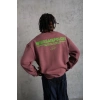 Erkek Bisiklet Yaka Baskılı 3 iplik pamuklu Sweatshirt - Gül Kurusu