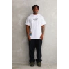 Erkek Bisiklet Yaka Baskılı Oversize T-Shirt - Beyaz