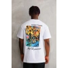 Erkek Bisiklet Yaka Baskılı Oversize T-Shirt - Beyaz