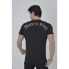 Erkek Göğüs File Aksesuarlı T-shirt - Siyah