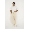 Erkek Jakar Kutu Desenli Baggy Eşofman Pantolon - Bej
