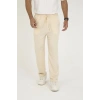 Erkek Jakar Kutu Desenli Baggy Eşofman Pantolon - Bej