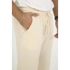 Erkek Jakar Kutu Desenli Baggy Eşofman Pantolon - Bej