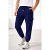 Erkek Jogger Eşofman Altı Kargo Cepli Lastikli Paça Spor Pantolon - Lacivert