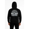 Erkek Kapüşonlu Kanguru Cepli Sweatshirt 3 İplik Pamuklu Baskılı Hoodie -  Siyah