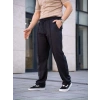 Erkek Keten Cepli Çıma Dikişli jogger Buggy Pantalon Rahat kalıp - Siyah