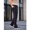 Erkek Keten Cepli Çıma Dikişli jogger Buggy Pantalon Rahat kalıp - Siyah