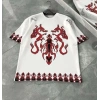 Erkek  Kısa kol Bisiklet Yaka Baskılı Oversize T-Shirt - Beyaz