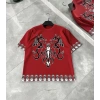 Erkek  Kısa kol Bisiklet Yaka Baskılı Oversize T-Shirt - Kırmızı