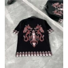 Erkek  Kısa kol  Bisiklet Yaka Baskılı Oversize T-Shirt - Siyah