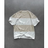 Erkek  Kısa kol  Bisiklet Yaka Parçalı T-Shirt - Bej