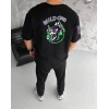 Erkek Kısa Kol Tişört Bisiklet Yaka W Wildone Baskılı T-Shirt - Siyah