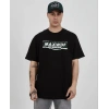 Erkek Kısa Kol Yazlık Tişört Bisiklet Yaka Baskılı Oversize T-Shirt - Siyah