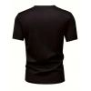 Erkek Kısa Kol Yazlık Tişört Bisiklet Yaka Baskılı Oversize T-Shirt - Siyah