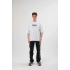 Erkek Kısa Kol Yazlık Tişört Bisiklet Yaka Baskılı Oversize T-Shirt - Siyah