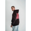 Erkek Nakışlı Kapüşonlu Oversize 3 İplik Pamuklu SweatShirt Hoodie - Siyah