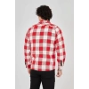 Erkek Oduncu Gömlek Uzun Kollu Şardonlu Kareli Desen Regular Fit Manşetli Çift - Kırmızı