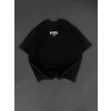 Erkek Ön ve Arka Baskılı T-Shirt Kısa Kol Bisiklet Yaka Regular Fit Tişört -  Siyah