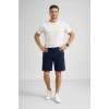 Erkek otoban Dokuma Kumaş Beli Lastikli, Cepli, Yazlık Şort - Lacivert
