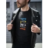 Erkek Özel Baskılı Modern Fit %100 Pamuk Bisiklet Yaka T-Shirt