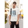 ERKEK Özel Baskılı Modern Fit %100 Pamuk Bisiklet Yaka T-Shirt