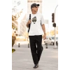 ERKEK Özel Baskılı Modern Fit %100 Pamuk Bisiklet Yaka T-Shirt