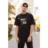 ERKEK Özel Baskılı Modern Fit %100 Pamuk Bisiklet Yaka T-Shirt