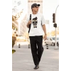 ERKEK Özel Baskılı Modern Fit %100 Pamuk Bisiklet Yaka T-Shirt