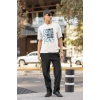 ERKEK Özel Baskılı Modern Fit %100 Pamuk Bisiklet Yaka T-Shirt