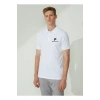 Erkek Pike Polo Yaka Tişört Düğmeli Baskılı T-Shirt - Beyaz