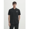 Erkek Pike Polo Yaka Tişört Düğmeli Baskılı T-Shirt - Beyaz