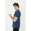 Erkek Pike Polo Yaka tişört Slim Fit Baskılı Kısa kol T-Shirt - Mavi