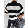 Erkek Polo Yaka Düğmeli Triko T-Shirt - Siyah
