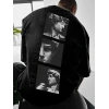 Erkek T-Shirt Sokak Stili Baskılı Kısa kol Tişört - Siyah