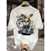 Erkek T-shirt Tavşan Baskılı Kısa Kollu Tişört - Beyaz