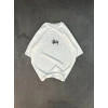 Erkek Tişört Bisiklet Yaka Baskılı Oversize Kısa kol T-Shirt - Beyaz