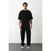 Erkek Tişört Düz Basic Penye Yazlık Bisiklet Yaka Kısa Kol T-Shirt - Siyah