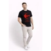 Erkek TÜRKİYE Ay Yıldız Baskılı Taraftar Forma T-Shirt - Siyah