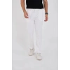 Erkek Üç İplik Basic Eşofman Pantolon - Beyaz