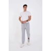 Erkek Üç İplik Baskılı Eşofman Pantolon - Gri