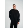 Erkek Uzun Kol Bisiklet Yaka 3 iplik Pamuklu Kışlık SweatShirt - Siyah