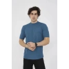 ERKEK Yazlık Tişört Bisiklet Yaka T-Shirt- Turkuaz