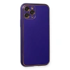 İphone 11 Pro Kılıf Coco Deri Silikon Kapak - Mor