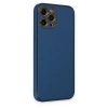 İphone 12 Pro Kılıf Coco Deri Silikon Kapak - Açık Mavi