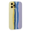 İphone 12 Pro Max Kılıf Ebruli Lansman Silikon - Sarı-lila