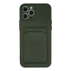 İphone 12 Pro Max Kılıf Kelvin Kartvizitli Silikon - Koyu Yeşil