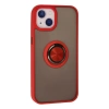 İphone 15 Kılıf Montreal Yüzüklü Silikon Kapak - Kırmızı