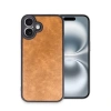 İphone 16 Plus Kılıf Aras Deri Kapak - Taba